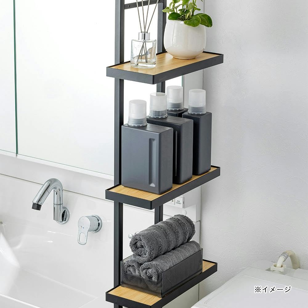 Amazon｜カインズ(CAINZ) 壁面＆すきま用 突っ張り収納ラック ブラック